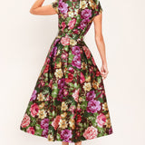 FRESH CANVAS FLORAL WOVEN MIDI DRESS
