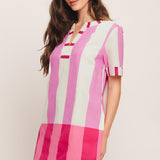 FRESH PINK WOVEN MINI DRESS