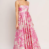 SUMMER HEAT FLORAL WOVEN MAXI DRESS