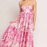 SUMMER HEAT FLORAL WOVEN MAXI DRESS