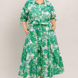 SIMPLY IN BLOOM WOVEN MIDI SHIRT DRESS