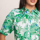 SIMPLY IN BLOOM WOVEN MIDI SHIRT DRESS