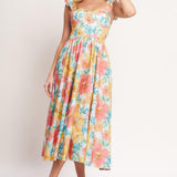 SOFT SUNSHINE WOVEN MIDI DRESS