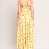 GOLDEN SUMMER POLKA WOVEN MIDI DRESS