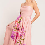 ROSE SERENADE WOVEN MAXI DRESS