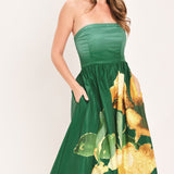 GOLDEN ROSE AFTERGLOW WOVEN MAXI DRESS
