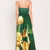 GOLDEN ROSE AFTERGLOW WOVEN MAXI DRESS
