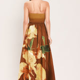 GOLDEN ROSE AFTERGLOW WOVEN MAXI DRESS