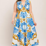 BAROQUE BLOOM WOVEN MIDI DRESS
