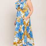 BAROQUE BLOOM WOVEN MIDI DRESS
