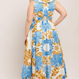 BAROQUE BLOOM WOVEN MIDI DRESS