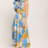 BAROQUE BLOOM WOVEN MIDI DRESS