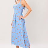 COTTON CANDY SKY DOT WOVEN MIDI DRESS