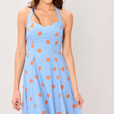 COTTON CANDY SKY DOT WOVEN MIDI DRESS