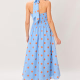 COTTON CANDY SKY DOT WOVEN MIDI DRESS
