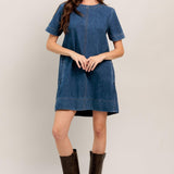 SIMPLY PUT TOGETHER DENIM MINI DRESS