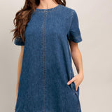 SIMPLY PUT TOGETHER DENIM MINI DRESS
