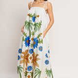 TROPIC ARTE FLOW WOVEN MAXI DRESS