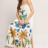 TROPIC ARTE FLOW WOVEN MAXI DRESS