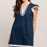 PORTSIDE POLISH WOVEN MINI DRESS