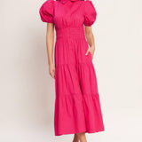 SUGAR CLOUD WOVEN MIDI DRESS