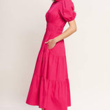 SUGAR CLOUD WOVEN MIDI DRESS