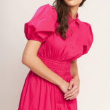 SUGAR CLOUD WOVEN MIDI DRESS