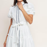 A LITTLE BIT LOVELY WOVEN MINI DRESS