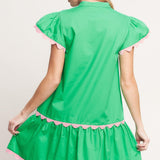 PRETTY IN GREEN WOVEN MINI DRESS