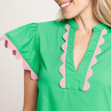 PRETTY IN GREEN WOVEN MINI DRESS