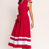TRUE LOVE IN COLOR BLOCKED MIDI DRESS