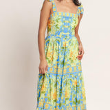 GOLDEN HOUR BLOOM WOVEN MAXI DRESS
