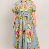 BLUE PALACE WOVEN MIDI DRESS