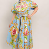 BLUE PALACE WOVEN MIDI DRESS