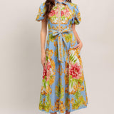 BLUE PALACE WOVEN MIDI DRESS
