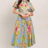 BLUE PALACE WOVEN MIDI DRESS