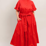 FEELS LIKE A COMPLIMENT WOVEN MIDI DRESS