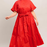 FEELS LIKE A COMPLIMENT WOVEN MIDI DRESS