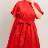 FEELS LIKE A COMPLIMENT WOVEN MIDI DRESS
