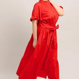 FEELS LIKE A COMPLIMENT WOVEN MIDI DRESS