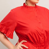 FEELS LIKE A COMPLIMENT WOVEN MIDI DRESS