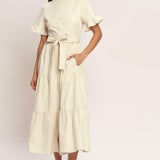FEELS LIKE A COMPLIMENT WOVEN MIDI DRESS