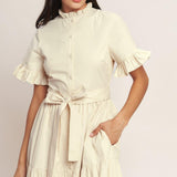 FEELS LIKE A COMPLIMENT WOVEN MIDI DRESS