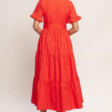 FEELS LIKE A COMPLIMENT WOVEN MIDI DRESS