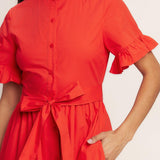 FEELS LIKE A COMPLIMENT WOVEN MIDI DRESS