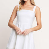 FIRST DATE FEELS WOVEN TWILL MINI DRESS