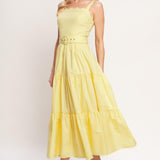 SUNSHINE SERENADE WOVEN MIDI DRESS