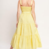 SUNSHINE SERENADE WOVEN MIDI DRESS