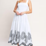 WHISPERS OF SUMMER WOVEN MIDI DRESS