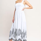 WHISPERS OF SUMMER WOVEN MIDI DRESS